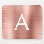 Ro Guld  Rosa Foil Monogram Namn Musmatta<br><div class="desc">Rosa - Ro Guld Faux Brushed Metall Metallic Stainless Steel Monogram Namn Monogram Mousepad. Den här monogrammerade Mousepad kan anpassas så att den omfattar ditt första namn och ditt första bidrag och är perfekt för skolan eller kontoret och gör en underbar jul- eller födelsedagspresent.</div>