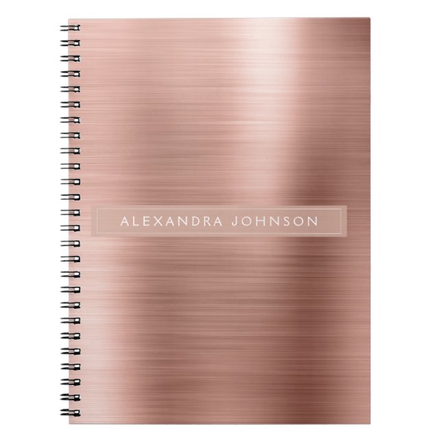 Ro Guld - Rosa Foil Professionell Girly Anteckningsbok (Framsidan)