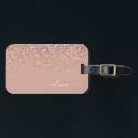 Ro Guld  Rosa Girly Glitter Monogram Bagagebricka<br><div class="desc">Märkrn Ro Guld -  Rosa Gnistra Glitter Monogram Namn Luggage Bag-. Det gör perfekten söt 16-årsjubileum,  bröllop,  möhippa,  babydusch eller bachelorette-fest för någon som dekorerar hennes rum i stil.</div>