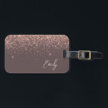 Ro Guld  Rosa Girly Glitter Terracotta Bagagebricka<br><div class="desc">Ro Guld -  Rosa Terracotta Gnistra Glitter Monogram Namn Luggage Bag-Märkrn. Det gör perfekten söt 16-årsjubileum,  bröllop,  möhippa,  babydusch eller bachelorette-fest för någon som dekorerar hennes rum i stil.</div>