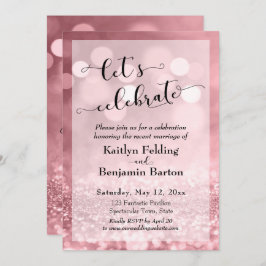 Ro Guld Rosa Glitter Bokeh, , Låt oss firande Inbjudningar