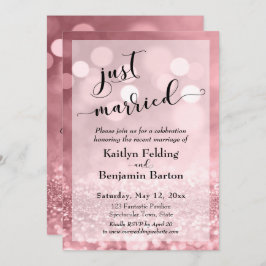 Ro Guld Rosa Glitter bokeh Vi Har gifta oss Inbjudningar