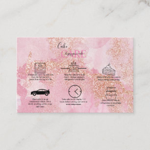 Ro Guld Rosa Glitter Cake Care Visitkort