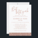 Ro Guld Rosa Glitter Chic  vid  Minimal Bat mitzva Inbjudningar<br><div class="desc">Den Bat mitzvah inbjudan till ett Hebreiskt Namn är en modern, minimal, enkel och trendig och ro för det sofistikerade unga guld. Det är en elegant inbjudan till rosa glitter med dam rand. ・ ・ ・ ・ ・ ・ Klicka YTTERLIGARE på ANPASSA om du vill ändra typsnitt, färg och bakgrund...</div>