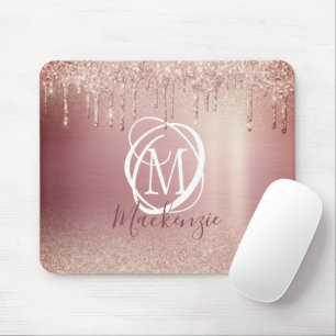 Ro Guld Rosa Glitter Drip Elegant Monogram Musmatta