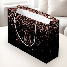 Ro Guld Rosa Glitter Glam Monogram Namn