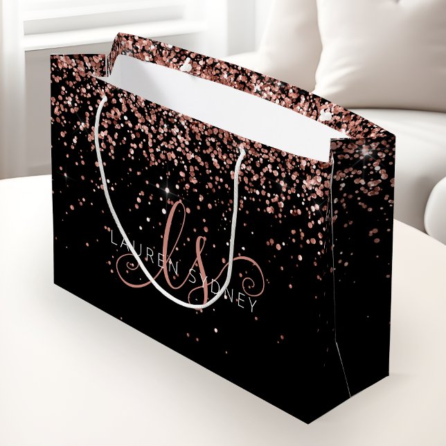 Ro Guld  Rosa Glitter Glam Monogram Namn (Skapare uppladdad)