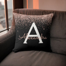 Ro Guld Rosa Glitter Glam Monogram Namn