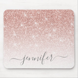 Ro Guld Rosa Glitter Gnistra Ditt namn Musmatta
