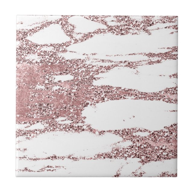 Ro Guld Rosa  Glitter Gnistra Marble Kakelplatta (Framsidan)