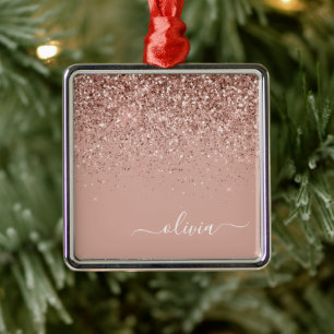 RO GULD -  ROSA GLITTER GNISTRA NAMN JULGRANSPRYDNAD METALL