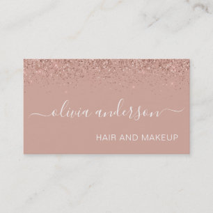 Ro Guld Rosa Glitter Hair Makeup Salon Visitkort
