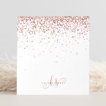 Ro Guld  Rosa Glitter Metall Anteckningsblock<br><div class="desc">Glam Ro Glitter Elegant Monogram-Anteckningsblocket i Guld. Det är enkelt att anpassa utformningen av anteckningsblocket för chic i trendig med gnistrande glitter i elegant ro på svart bakgrund. Designen har ditt handskrivna skriptmonogram med söt-snurrar och namn.</div>