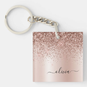 Ro Guld -  Rosa Glitter Metall Monogram Namn