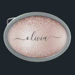 Ro Guld -  Rosa Glitter Metall Monogram Namn<br><div class="desc">Ro Guld -  Rosa Faux Foil Metallic Gnistra Glitter Brushed Metall Monogram Namn Bälte Buckle. Detta gör perfekt studenten,  söt 16 16,  18,  21,  30,  40,  50,  60,  70,  80,  90:e,  100-årsdag,  bröllop,  möhippa,  årsdag,  babydusch eller bachelorette-gåva till någon som glam lyx och chic stilar.</div>