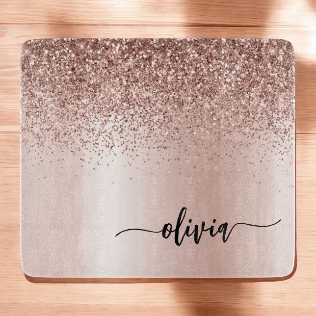 Ro Guld -  Rosa Glitter Metall Monogram Namn (Skapare uppladdad)
