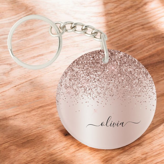 Ro Guld -  Rosa Glitter Metall Monogram Namn (Skapare uppladdad)