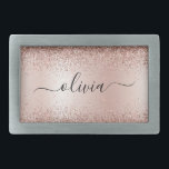 Ro Guld -  Rosa Glitter Metall Monogram Namn<br><div class="desc">Ro Guld -  Rosa Faux Foil Metallic Gnistra Glitter Brushed Metall Monogram Namn Bälte Buckle. Detta gör perfekt studenten,  söt 16 16,  18,  21,  30,  40,  50,  60,  70,  80,  90:e,  100-årsdag,  bröllop,  möhippa,  årsdag,  babydusch eller bachelorette-gåva till någon som glam lyx och chic stilar.</div>