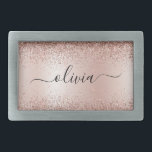 Ro Guld -  Rosa Glitter Metall Monogram Namn<br><div class="desc">Ro Guld -  Rosa Faux Foil Metallic Gnistra Glitter Brushed Metall Monogram Namn Bälte Buckle. Detta gör perfekt studenten,  söt 16 16,  18,  21,  30,  40,  50,  60,  70,  80,  90:e,  100-årsdag,  bröllop,  möhippa,  årsdag,  babydusch eller bachelorette-gåva till någon som glam lyx och chic stilar.</div>