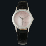 Ro Guld -  Rosa Glitter Metall Monogram Namn Armbandsur<br><div class="desc">Ro Guld -  Rosa Faux Foil Metallic Gnistra Glitter Brushed Metall Monogram Namn Watch. Det gör perfekt studenten,  födelsedag,  bröllop,  möhippa,  årsdag,  babydusch eller bachelorette-fest till någon som glam lyx och chic stilar.</div>