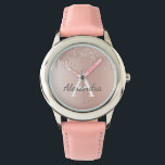 Ro Guld -  Rosa Glitter Metall Monogram Namn Armbandsur<br><div class="desc">Ro Guld -  Rosa Faux Foil Metallic Gnistra Glitter Brushed Metall Monogram Namn Watch. Det gör perfekten söt 16-årsjubileum,  bröllop,  möhippa,  årsdag,  babydusch eller bachelorette-fest för någon som glam lyxen och chic stilar i kärlek.</div>