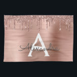 Ro Guld -  Rosa Glitter Metall Monogram Namn Kökshandduk<br><div class="desc">Ro Guld -  Rosan Faux Foil Metallic Gnistra Glitter Brushed Metall Monogram Namn och Initial Kitchen Towel. Det gör perfekten söt 16-årsjubileum,  bröllop,  möhippa,  årsdag,  babydusch eller bachelorette-fest för någon som glam lyxen och chic stilar i kärlek.</div>