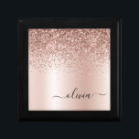 Ro Guld -  Rosa Glitter Metall Monogram Namn Minnesask<br><div class="desc">Ro Guld -  Rosan Faux Foil Metallic Gnistra Glitter Brushed Metall Monogram Namn Jewelry Keepsakbox Box. Det gör perfekt studenten,  födelsedag,  bröllop,  möhippa,  årsdag,  babydusch eller bachelorette-fest till någon som glam lyx och chic stilar.</div>