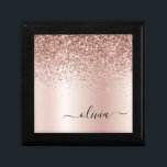Ro Guld -  Rosa Glitter Metall Monogram Namn Minnesask<br><div class="desc">Ro Guld -  Rosan Faux Foil Metallic Gnistra Glitter Brushed Metall Monogram Namn Jewelry Keepsakbox Box. Det gör perfekt studenten,  födelsedag,  bröllop,  möhippa,  årsdag,  babydusch eller bachelorette-fest till någon som glam lyx och chic stilar.</div>