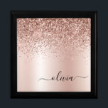 Ro Guld -  Rosa Glitter Metall Monogram Namn Minnesask<br><div class="desc">Ro Guld -  Rosan Faux Foil Metallic Gnistra Glitter Brushed Metall Monogram Namn Jewelry Keepsakbox Box. Det gör perfekt studenten,  födelsedag,  bröllop,  möhippa,  årsdag,  babydusch eller bachelorette-fest till någon som glam lyx och chic stilar.</div>