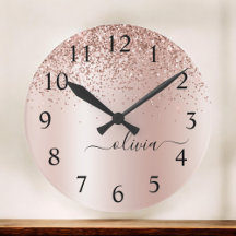 Ro Guld -  Rosa Glitter Metall Monogram Namn