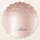 Ro Guld -  Rosa Glitter Metall Monogram Namn Underlägg Papper<br><div class="desc">Ro Guld -  Rosa Faux Foil Metallic Gnistra Glitter Brushed Metall Monogram Namn Papper Underlägg. Det gör perfekt studenten,  födelsedag,  bröllop,  möhippa,  årsdag,  babydusch eller bachelorette-fest till någon som glam lyx och chic stilar.</div>