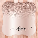 Ro Guld -  Rosa Glitter Metall Monogram Namn Underlägg Papper<br><div class="desc">Ro Guld -  Rosa Faux Foil Metallic Gnistra Glitter Brushed Metall Monogram Namn Papper Underlägg. Det gör perfekt studenten,  födelsedag,  bröllop,  möhippa,  årsdag,  babydusch eller bachelorette-fest till någon som glam lyx och chic stilar.</div>