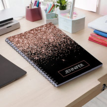 Ro Guld Rosa Glitter Monogram Girly