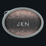 Ro Guld  Rosa Glitter Monogram Initialer<br><div class="desc">Svarta och Ro Guld -  Rosa Gnistra Glitter Monogram Namn Bälte Buckle. Detta gör perfekt studenten,  söt 16 16,  18,  21,  30,  40,  50,  60,  70,  80,  90:e,  100-årsdag,  bröllop,  möhippa,  årsdag,  babydusch eller bachelorette-gåva till någon som glam lyx och chic stilar.</div>