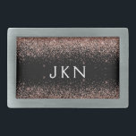 Ro Guld  Rosa Glitter Monogram Initialer<br><div class="desc">Svarta och Ro Guld -  Rosa Gnistra Glitter Monogram Namn Bälte Buckle. Detta gör perfekt studenten,  söt 16 16,  18,  21,  30,  40,  50,  60,  70,  80,  90:e,  100-årsdag,  bröllop,  möhippa,  årsdag,  babydusch eller bachelorette-gåva till någon som glam lyx och chic stilar.</div>