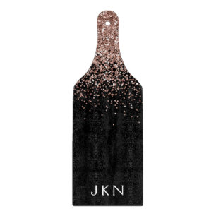 Ro Guld  Rosa Glitter Monogram Initialer