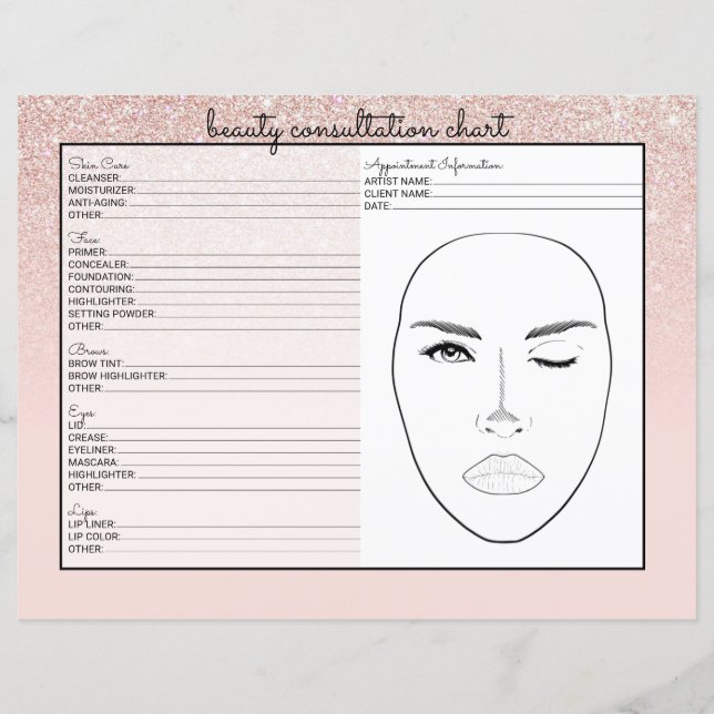 Ro Guld Rosa Glitter Ombre Beauty Consultation (Framsida)