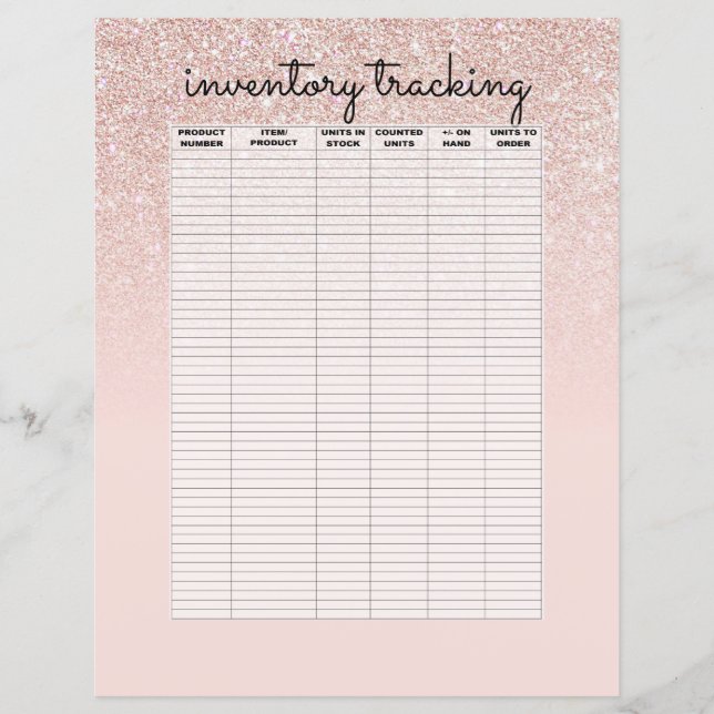 Ro Guld Rosa Glitter Ombre Business Inventory (Framsida)