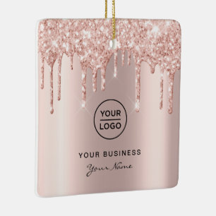 Ro Guld Rosa Glitter-pålagor, jultomte Julgransprydnad Keramik