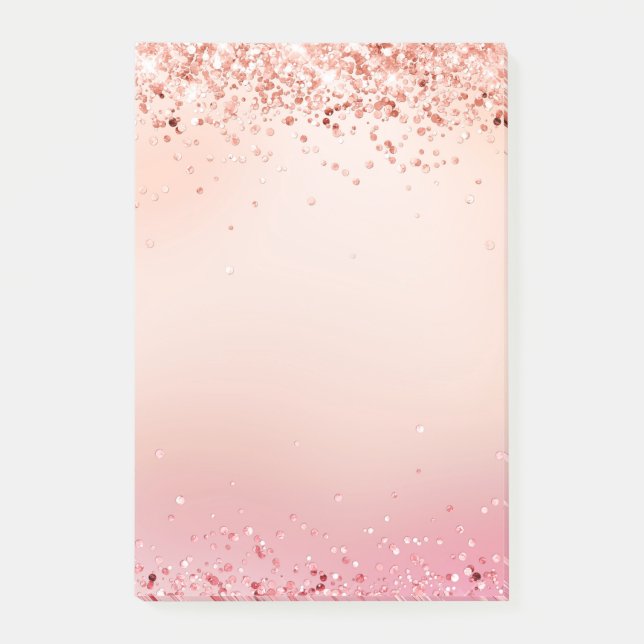 Ro guld  rosa glitter post-it block (Framsida)