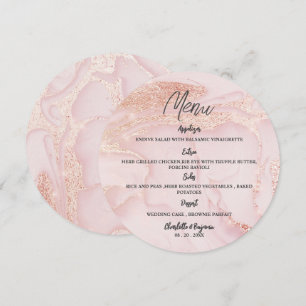Ro Guld Rosa Glitter-rundan Bröllop Meny