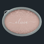 Ro Guld  Rosa Glitter Script Monogram Girly<br><div class="desc">Ro Guld -  Rosa Gnistra Glitter Skript Monogram Namn Bälte Buckle. Detta gör perfekt studenten,  söt 16 16,  18,  21,  30,  40,  50,  60,  70,  80,  90:e,  100-årsdag,  bröllop,  möhippa,  årsdag,  babydusch eller bachelorette-gåva till någon som glam lyx och chic stilar.</div>