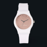 Ro Guld  Rosa Glitter Script Monogram Girly Armbandsur<br><div class="desc">Ro Guld -  Rosa Gnistra Glitter Skript Monogram Namn Watch. Det gör perfekt studenten,  födelsedag,  bröllop,  möhippa,  årsdag,  babydusch eller bachelorette-fest till någon som glam lyx och chic stilar.</div>
