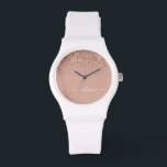 Ro Guld  Rosa Glitter Script Monogram Girly Armbandsur<br><div class="desc">Ro Guld -  Rosa Gnistra Glitter Skript Monogram Namn Watch. Det gör perfekt studenten,  födelsedag,  bröllop,  möhippa,  årsdag,  babydusch eller bachelorette-fest till någon som glam lyx och chic stilar.</div>