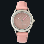 Ro Guld  Rosa Glitter Script Monogram Girly Armbandsur<br><div class="desc">Ro Guld -  Rosa Gnistra Glitter Skript Monogram Namn Watch. Det gör perfekten söt 16-årsjubileum,  bröllop,  möhippa,  årsdag,  babydusch eller bachelorette-fest för någon som glam lyxen och chic stilar i kärlek.</div>