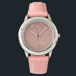 Ro Guld  Rosa Glitter Script Monogram Girly Armbandsur<br><div class="desc">Ro Guld -  Rosa Gnistra Glitter Skript Monogram Namn Watch. Det gör perfekten söt 16-årsjubileum,  bröllop,  möhippa,  årsdag,  babydusch eller bachelorette-fest för någon som glam lyxen och chic stilar i kärlek.</div>