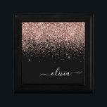 Ro Guld  Rosa Glitter Script Monogram Girly Minnesask<br><div class="desc">Ro Guld -  Rosa och svart Gnistra Glitter Skriver Monogram Namn judisk nyckelruta för. Det gör perfekt studenten,  födelsedag,  bröllop,  möhippa,  årsdag,  babydusch eller bachelorette-fest till någon som glam lyx och chic stilar.</div>