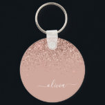 Ro Guld  Rosa Glitter Script Monogram Girly Nyckelring<br><div class="desc">Ro Guld -  Rosa Gnistra Glitter Skriptmonogram Namn nyckelringar (Nyckelring). Det gör perfekten söt 16-årsjubileum,  bröllop,  möhippa,  årsdag,  babydusch eller bachelorette-fest för någon som glam lyxen och chic stilar i kärlek.</div>