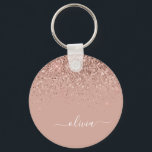 Ro Guld  Rosa Glitter Script Monogram Girly Nyckelring<br><div class="desc">Ro Guld -  Rosa Gnistra Glitter Skriptmonogram Namn nyckelringar (Nyckelring). Det gör perfekten söt 16-årsjubileum,  bröllop,  möhippa,  årsdag,  babydusch eller bachelorette-fest för någon som glam lyxen och chic stilar i kärlek.</div>