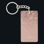 Ro Guld  Rosa Glitter Script Monogram Girly Nyckelring<br><div class="desc">Ro Guld - Nyckelkedjan för  Rosa Gnistra Glitter Skript Monogram Namn. Det gör perfekten söt 16-årsjubileum,  bröllop,  möhippa,  årsdag,  babydusch eller bachelorette-fest för någon som glam lyxen och chic stilar i kärlek.</div>